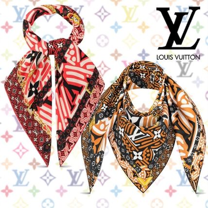 Louis Vuitton 2020 21AW Silk Elegant Style Logo Lightweight Scarves  Shawls M76490 M76489 