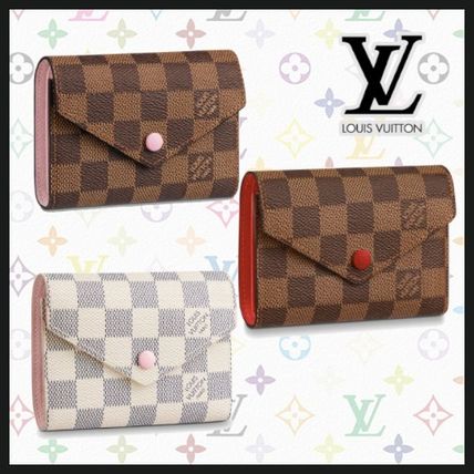Louis Vuitton Unisex Calfskin Canvas Leather Folding Wallet Small Wallet N64022 N41659 N61700 