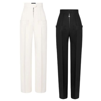 Louis Vuitton 2020 21AW Wool Silk Plain Long Elegant Style Pants 