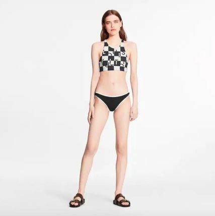 Louis Vuitton 2020 21AW Black Low Rise Bikini Bottoms With White Trim 1A82EO 