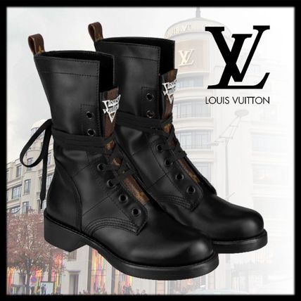 Louis Vuitton 2020 Cruise Monogram Leather Logo Mid Heel Boots 1A64V8 