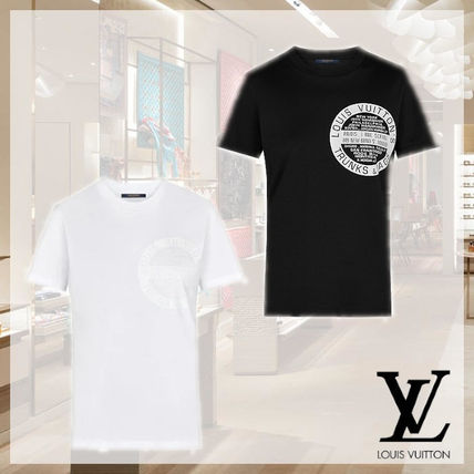 Louis Vuitton Unisex Plain Cotton Short Sleeves Logo T Shirts 1A4PFL 1A4PFS 