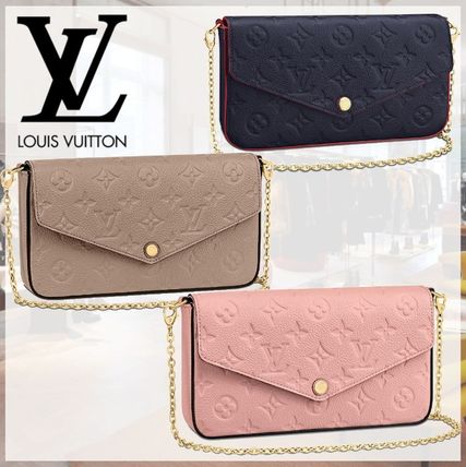 Louis Vuitton Monogram 2WAY Chain Leather Party Style Elegant Style 