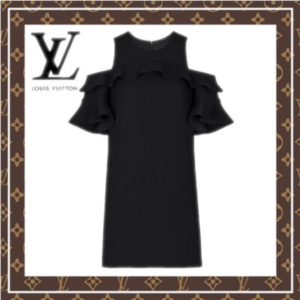 Louis Vuitton 2017 18AW Short Wool Silk Blended Fabrics Plain Short Sleeves 