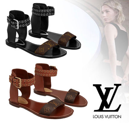 Louis Vuitton MONOGRAM 2020 SS Monogram Leather Logo Sandals 1A63ZZ 1A63ZK 