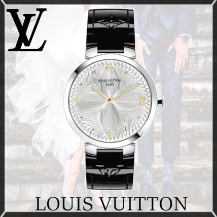Louis Vuitton MONOGRAM VERNIS Casual Style Leather Round Quartz Watches Jewelry Watches QA015Z 