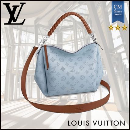 Louis Vuitton MAHINA 2020 SS Monogram 2WAY Leather Crossbody Logo Totes 