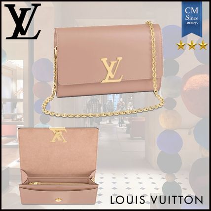 Louis Vuitton LOUISE 2020 SS 2WAY Chain Leather Crossbody Logo Shoulder Bags 