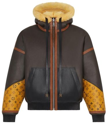 Louis Vuitton MONOGRAM 2020 21AW Short Monogram Leather Logo Biker Jackets 