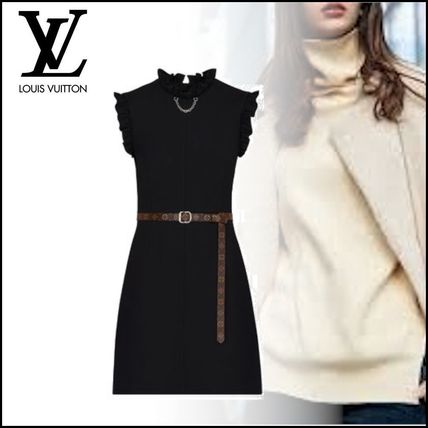Louis Vuitton 2019 20AW Sleeveless Dress With Chain And Frills Detail 1A5JID 