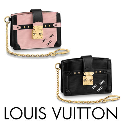 Louis Vuitton EPI 2020 21AW Calfskin Canvas Plain Leather Small Wallet Coin Cases 