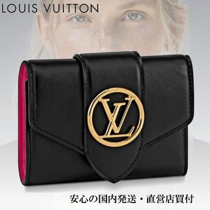 Louis Vuitton PONT NEUF 2020 21AW Bi color Leather Folding Wallet Small Wallet Logo M69175 