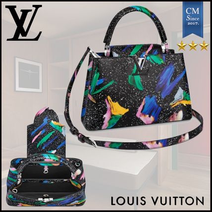 Louis Vuitton CAPUCINES 2020 SS Dots 2WAY Leather Crossbody Logo Handbags 