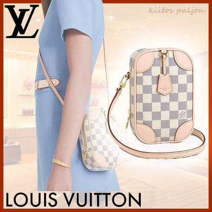 Louis Vuitton DAMIER AZUR 2WAY Leather Crossbody Shoulder Bags N60360 