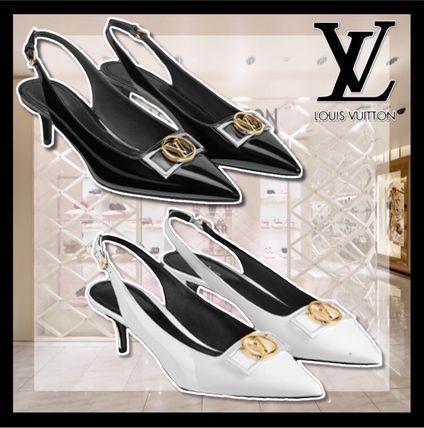 Louis Vuitton Leather Logo Pumps  Mules 1A66BV 