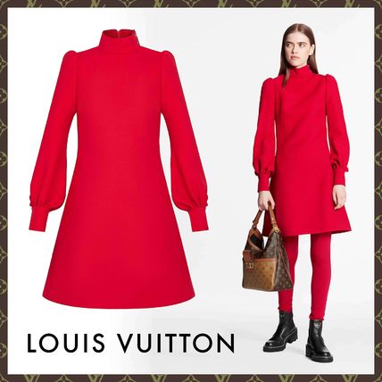 Louis Vuitton 2020 21AW Casual Style Wool Silk Blended Fabrics Long Sleeves Plain 1A82JN 