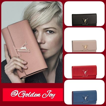 Louis Vuitton CAPUCINES 2016 SS Plain Leather Long Wallets 