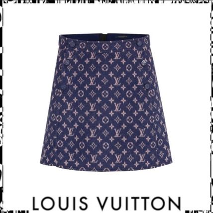 Louis Vuitton 2020 SS Short Monogram Wool Silk Logo Mini Skirts 1A606S 