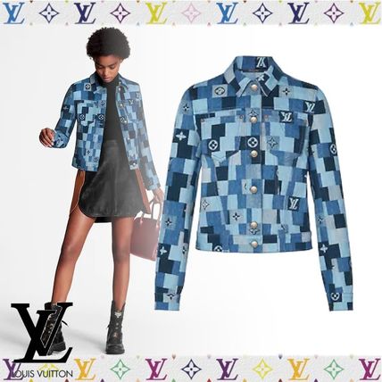 Louis Vuitton 2020 SS Denim Monogram Check Jacket 1A62FC 