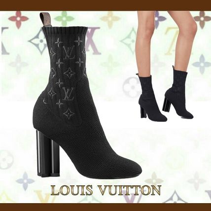 Louis Vuitton Monogram Plain Toe Blended Fabrics Street Style Plain 1A3MJ0 