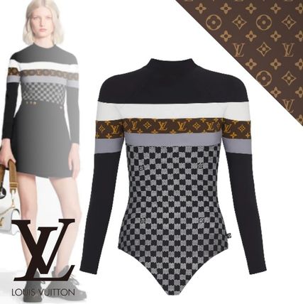 Louis Vuitton DAMIER 2019 20AW Sporty Damier Bodysuit In Technical Jersey 1A83UW 