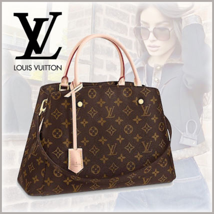 Louis Vuitton MONTAIGNE 2020 SS Monogram Casual Style 2WAY Leather Office Style M41056 