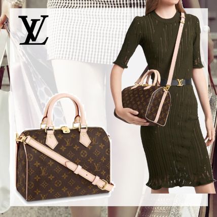 Louis Vuitton Monogram Plain Leather Logo Boston  Duffles M41113 