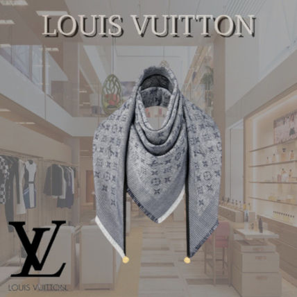 Louis Vuitton MONOGRAM 2020 21AW Denim Monogram Triangle Shawl M76460 