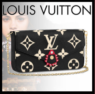 Louis Vuitton 2020 21AW Monogram Calfskin Blended Fabrics Chain Leather Logo 
