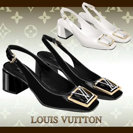 Louis Vuitton 2020 SS Monogram Square Toe Blended Fabrics Street Style Leather 1A647P 1A646V 