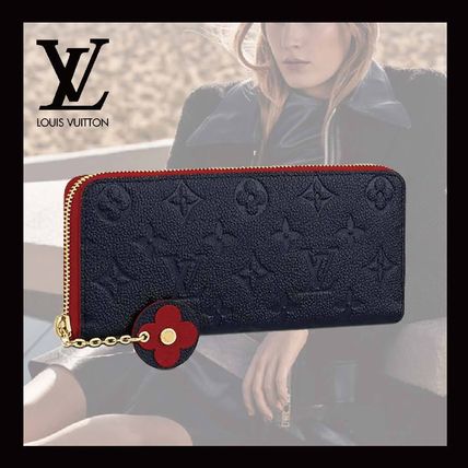 Louis Vuitton CLEMENCE Monogram Leather Long Wallet Logo Long Wallets 