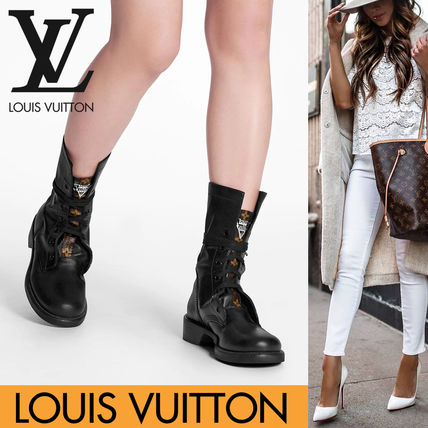 Louis Vuitton Monogram Street Style Plain Leather Boots Boots 