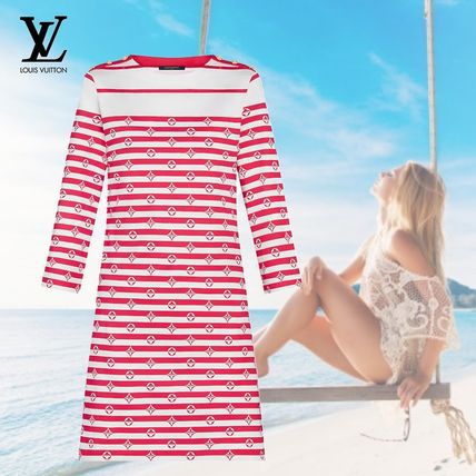 Louis Vuitton 2020 21AW Short Stripes Monogram Casual Style Bi color Cotton 