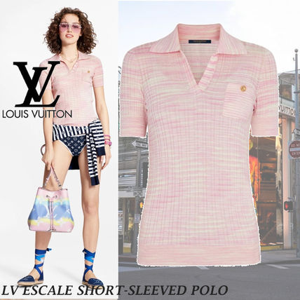 Louis Vuitton MONOGRAM 2020 SS Short Casual Style V Neck Plain Short Sleeves Office Style 
