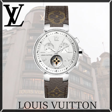 Louis Vuitton MONOGRAM Casual Style Leather Round Quartz Watches Jewelry Watches Q8G00Z 