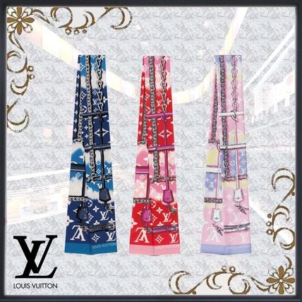Louis Vuitton 2020 21AW Monogram Silk Chain Logo Lightweight Scarves  Shawls M76186 M76103 M76102 