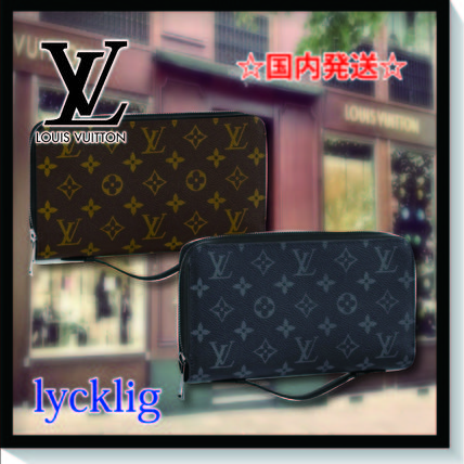 Louis Vuitton Monogram Unisex Street Style 2WAY Leather Logo Bags 