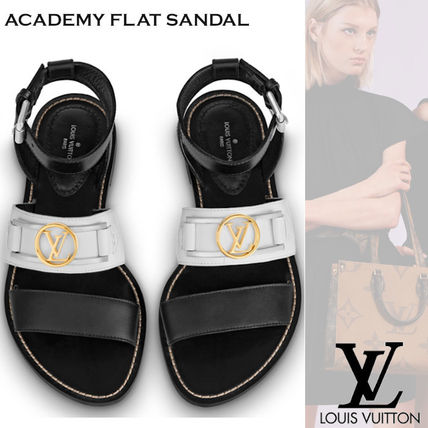 Louis Vuitton 2020 SS Open Toe Casual Style Plain Leather Sport Sandals Flip Flops 
