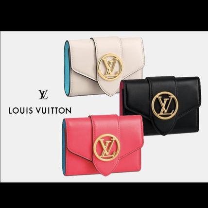 Louis Vuitton 2020 SS Plain Leather Folding Wallet Long Wallet Small Wallet Logo 