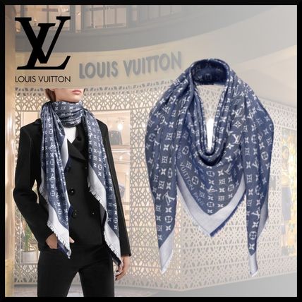 Louis Vuitton 2020 SS Denim Monogram Shawl M71376 