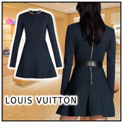 Louis Vuitton LONG SLEEVED SKATER DRESS black dresses 1A605Q 