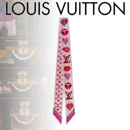 Louis Vuitton Heart Monogram Casual Style Silk Elegant Style Logo 