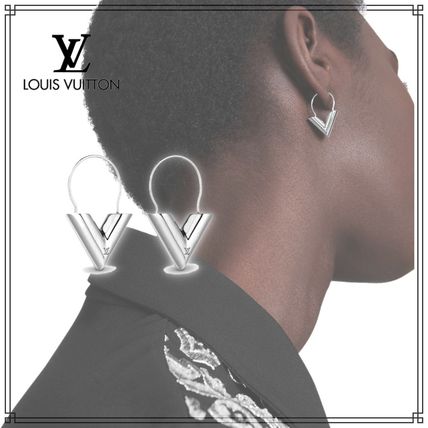 Louis Vuitton V Elegant Style Earrings M63199 