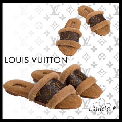 Louis Vuitton LOCKIT 2020 21AW Monogram Casual Style Fur Plain Leather Sandals 1A8770 