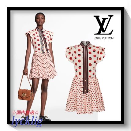 Louis Vuitton MONOGRAM 2020 SS Monogram Mini Dress In Silk Crepe De Chine 1A842E 