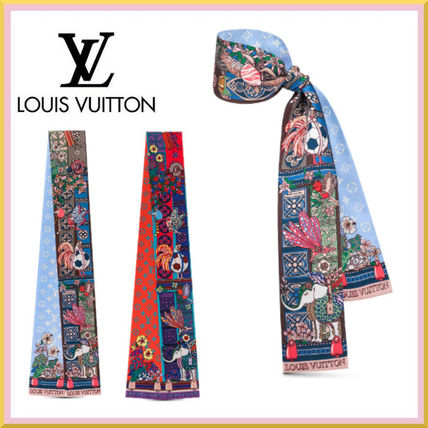 Louis Vuitton MONOGRAM Monogram Silk Knit  Fur Scarves M76435 M76434 