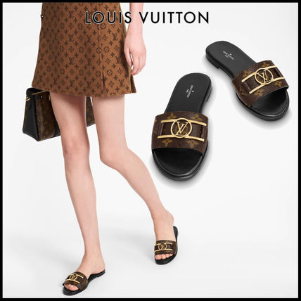 Louis Vuitton MONOGRAM 2020 SS Monogram Open Toe Elegant Style Mules Logo Sandals 
