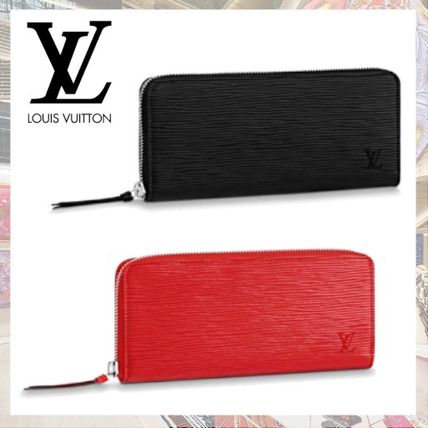 Louis Vuitton CLEMENCE Plain Leather Long Wallet Logo Long Wallets M60915 M60913 