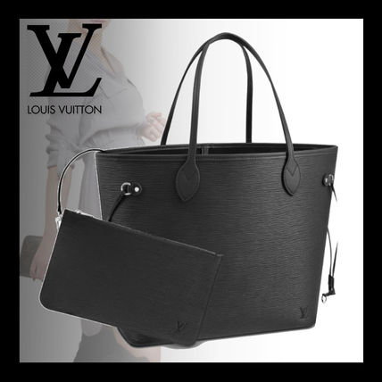 Louis Vuitton EPI Casual Style Plain Leather Office Style Elegant Style 