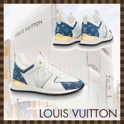 Louis Vuitton Monogram Rubber Sole Plain Leather Logo Low Top Sneakers 1A4WP1 